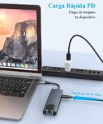 ⁦محول ZERO الإلكتروني 5 في 1 Type-C إلى HDTV + منفذي USB + منفذ شحن تايب سي + منفذ LAN - دقة عالية 4k⁩ - الصورة ⁦3⁩