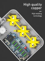 ⁦مشترك كهرباء 3 مقابس و6 منافذ USB من اتش دي بلس، موديل SE3631، لون أسود⁩ - الصورة ⁦7⁩