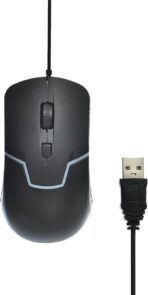 ماوس الألعاب M100 بإضاءة ملونة، يتحمل 5 ملايين نقرة، مزود بمنفذ USB، تصميم أنيق وفعال لأجهزة الكمبيوتر - أسود .