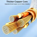 ⁦كابل بيانات مضفر من جوي روم S-A45 سلسلة بن 60 واط للشحن السريع النوع سي الى نوع طول 1 متر ابيض لهاتف ذكي⁩ - الصورة ⁦7⁩