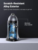 ⁦شاحن سيارة بي دي 24 واط للشحن السريع لآيفون 13 منافذ USB مزدوجة محول سيارة نوع C متوافق مع آيفون 13 برو/13 برو ماكس/13/13 ميني/12 برو ماكس، ايباد 9، ايباد ميني 6، سامسونج S21، هواوي ميت 20 من يوجرين⁩ - الصورة ⁦2⁩