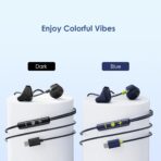 ⁦اورايمو سماعة اذن سلكية من هالو ايري مع قابس نوع سي، سماعات اذن ستيريو هاي فاي USB C مع ميكروفون وتحكم في مستوى الصوت، متوافقة مع الهواتف الذكية بمنافذ نوع C (أسود)⁩ - الصورة ⁦2⁩