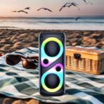 ⁦مسرح منزلي مكبر صوت بلوتوث JL-4433 اسود 1.5 ساعة تشغيل قوي بارتي بوست مزود بمنفذ USB وTF ومدخل ميكروفون RGB⁩ - الصورة ⁦6⁩