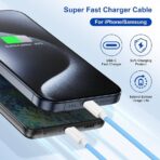 ⁦Appleكابل شحن PD نوع USB C الي النوع C بطول 1 متر بقوة 60 وات لهاتف ايفون 15 / 16 و جميع الهواتف الداعمة تايب سي- أبيض⁩ - الصورة ⁦6⁩