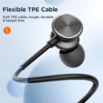 ⁦سماعات أذن سلكية معدنية JR-EW03 من جوي روم،  ميكروفون عالي الحساسية، تجربة مكالمات عالية الوضوح، متعدد الاستخدامات للكاريوكي-الألعاب-البث المباشر -رمادي غامق .⁩ - الصورة ⁦4⁩