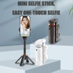 ⁦عصا سيلفي ثلاثية القوائم مع جهاز تحكم لاسلكي للجوال متوافقة مع ايفون 15 برو ماكس/15/14 برو/14/13، سامسونج اس 22/ اس 23 الترا/ اندرويد الذكي (jc-25)⁩ - الصورة ⁦3⁩