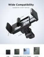 ⁦حامل موبايل للسيارة لفتحة التهوية من جوي روم، موديل JR-ZS377، أسود⁩ - الصورة ⁦4⁩