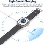 ⁦Apple كابل شحن ساعة USB نوع سي 2023، شاحن مغناطيسي لاسلكي معتمد من ابل لساعة اي ووتش، بطول 1 متر، قاعدة محمولة متوافق مع طراز 10/9/8/7/6/5/4/3/2/1/الترا⁩ - الصورة ⁦2⁩