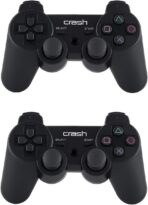 لوحة ألعاب مزدوجة لاسلكية قابلة لإعادة الشحن Crash X5 بتقنية 2.4GHz متوافق مع الكمبيوتر وجهاز 3 وتي في بوكس - بطارية مدمجة 300 مللي امبير - مدى اتصال حتى 10 متر .