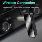 ⁦محول صوت بلوتوث للأجهزة السلكية من يسيدو، قابل لإعادة الشحن، مقبس 3.5 ملم، مايكرو USB، نطاق 10 متر،، لون أسود، موديل YAU25⁩ - الصورة ⁦5⁩