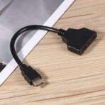 ⁦موزع كابل HDMI من طرف ذكر إلى 2 أنثى للشاشات المزدوجة، مناسب لتفعيل شاشة مزدوجة/انعكاس (1 مدخل 2 مخرج)، يناسب لشاشات HDMI HD/LCD/LED يدعم اثنين من التليفزيونات في وقتٍ واحد⁩ - الصورة ⁦3⁩