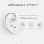 ⁦سماعات اذن ابل بسلك لايتنينج وميكروفون مدمج وتحكم في مستوى الصوت [معتمدة من ابل] متوافقة مع ايفون 13 - 12 - 11 - XR - XS - X - 7 - بلس - 8 - تدعم جميع انظمة iOS قطعتين الاذن أبيض⁩ - الصورة ⁦3⁩