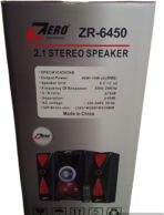 ⁦مضخم صوت زيرو 2.1 ZR-6450 يدعم الفلاش وبطاقة الذاكرة وبلوتوث مع جهاز تحكم عن بعد لسهولة أسود⁩ - الصورة ⁦2⁩
