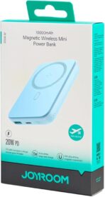 ⁦شاحن باور بانك لاسلكي مغناطيسي 20 وات 10000 مللي امبير في الساعة من جوي روم JR-W020، أزرق فاتح⁩ - الصورة ⁦3⁩
