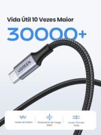 كابل USB - سي 1 متر من يوجرين (اسود)، لحاسوب محمول 100 واط