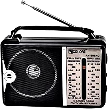 راديو غون كلاسيك (اربع موجات) كولون : (أسود فضي - 606-rx)