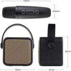 ⁦سماعة كاريوكي محمولة من كيسونيلي موديل G23 – مكبر صوت ميني مع ميكروفونين – صوت قوي 5 واط – بطارية تدوم حتى 8 ساعات – لون أسود⁩ - الصورة ⁦3⁩