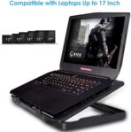 ⁦قاعدة تبريد لاب توب لوحية بـ 5 مراوح (1×120 ملم 4×80 ملم) بتصميم مروحة صامتة ومنفذ طاقة USB وجيجاماكس GM88⁩ - الصورة ⁦3⁩