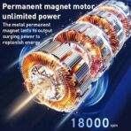 ⁦يسيدو مضخة نفخ صغيرة للسيارة VC05 - ضاغط هواء سلكي محمول مع شاشة LED، نفخ سريع للاطارات للسيارات والدراجات النارية .⁩ - الصورة ⁦5⁩