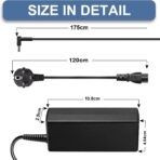 ⁦شاحن محول لاب توب 65 واط 45 19.5 فولت 3.33 امبير متوافق مع ايليت بوك 840 850 G8 بافيليون X360 11 13 14 15 17 انفي بروبوك 430 450 250 G3 G4 G5 G6، طاقة 4.5 ملم من تربو، أسود⁩ - الصورة ⁦3⁩