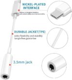 ⁦محول جاك من النوع سي إلى 3.5 ملم من النوع سي إلى 3.5 ملم، محول مقبس صوت لنوع سي دي ال ايه، سماعة رأس بدون استخدام اليدين بخاصية إلغاء الضوضاء⁩ - الصورة ⁦5⁩