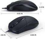 ⁦ماوس زيرو كومفورت بسلك USB من زيرو كومفورت، 3 ازرار، 1000 نقطة لكل بوصة، توصيل وتشغيل عالي الاداء للكمبيوتر المكتبي واللاب توب ويندوز/ ماك (ZR 180، داكن)⁩ - الصورة ⁦4⁩