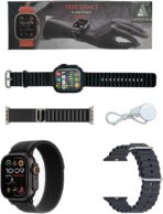 ⁦ساعة ذكية T800 الترا بشاشة عرض أكبر وسطوع، مقاومة للماء بعمق مع مساعد تحكم بالفيديو وشحن لاسلكي سريع، شاشة أكبر تظهر المزيد، بلوتوث، مع خاصية الاتصال قريب المدى(أسود)⁩ - الصورة ⁦10⁩