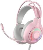 هيدفون جيمنج سلكية باضاءة RGB - صوت ستيريو 360 درجة - تصميم عملي ومريح للاذن - جيرتيك HG01 SCOUT