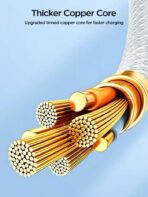 ⁦كابل بيانات مضفر من جوي روم S-A45 سلسلة بن 60 واط للشحن السريع النوع سي الى نوع طول 1 متر ابيض لهاتف ذكي⁩ - الصورة ⁦5⁩