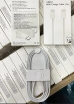 ⁦Appleكابل شحن PD نوع USB C الي النوع C بطول 1 متر بقوة 60 وات لهاتف ايفون 15 / 16 و جميع الهواتف الداعمة تايب سي- أبيض⁩ - الصورة ⁦7⁩