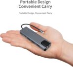 ⁦محول ZERO الإلكتروني 5 في 1 Type-C إلى HDTV + منفذي USB + منفذ شحن تايب سي + منفذ LAN - دقة عالية 4k⁩ - الصورة ⁦5⁩