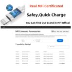 ⁦كابل USB C إلى لايتنينج معتمد من آبل، شحن سريع 20 وات ونقل بيانات 480 ميجابت في الثانية، سلك شاحن آيفون بمطاط حراري 1.5 م/عبوة واحدة متوافق مع آيفون 14 برو ماكس/بلس/13 برو ماكس/ميني/SE/12/11/XS/X/8/7⁩ - الصورة ⁦6⁩