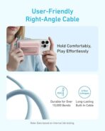 ⁦باور بانك زولو مغناطيسي من انكر، شاحن لاسلكي محمول 10000 مللي امبير في الساعة مع شحن سريع 30 وات كحد أقصى، حزمة بطارية مع كيبل USB-سي مدمج وحامل قابل للتعديل، لسلسلة ايفون 16/15 وايربودز وغيرها⁩ - الصورة ⁦6⁩