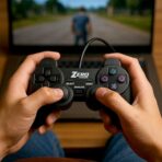 ⁦زوج من وحدات تحكم الألعاب التناظرية المزدوجة، وحدة تحكم ألعاب Twis مع كابل USB بطول 1.56 متر، متوافقة مع نظام Windows - أسود (ZERO، ZR-4001)⁩ - الصورة ⁦8⁩