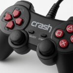 ⁦زراع تحكم X1 سلكية USB للكمبيوتر، تدعم اللعب الثنائي، تصميم مريح، أسود مع أزرار حمراء من كرش⁩ - الصورة ⁦4⁩