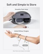 ⁦كابل شحن USB C إلى USB C (240 وات، طول 1.83 متر)، كابل شحن USB 2.0 لموبايل آيفون 15/15 برو/15 بلس/15 برو ماكس، ماك بوك برو 2020، اي باد برو 2020، اي باد اير 4، سامسونج جالاكسي S23 من انكر، لون أبيض⁩ - الصورة ⁦4⁩