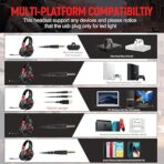 ⁦سماعة رأس للالعاب لاجهزة Xbox One وبلاي ستيشن 5 سوميك بتصميم فوق الاذن مع ميكروفون بخاصية الغاء الضوضاء واضاءة ليد ومخصصة لسويتش والكمبيوتر وبلاي ستيشن 4، بمنفذ 3.5 ملم - احمر⁩ - الصورة ⁦6⁩