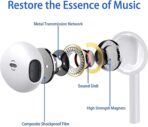 ⁦سماعات اذن ابل بسلك لايتنينج وميكروفون مدمج وتحكم في مستوى الصوت [معتمدة من ابل] متوافقة مع ايفون 13 - 12 - 11 - XR - XS - X - 7 - بلس - 8 - تدعم جميع انظمة iOS قطعتين الاذن أبيض⁩ - الصورة ⁦5⁩