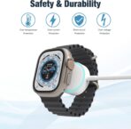 ⁦Apple كابل شحن ساعة USB نوع سي 2023، شاحن مغناطيسي لاسلكي معتمد من ابل لساعة اي ووتش، بطول 1 متر، قاعدة محمولة متوافق مع طراز 10/9/8/7/6/5/4/3/2/1/الترا⁩ - الصورة ⁦9⁩