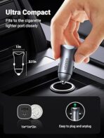 ⁦شاحن سيارة بي دي 24 واط للشحن السريع لآيفون 13 منافذ USB مزدوجة محول سيارة نوع C متوافق مع آيفون 13 برو/13 برو ماكس/13/13 ميني/12 برو ماكس، ايباد 9، ايباد ميني 6، سامسونج S21، هواوي ميت 20 من يوجرين⁩ - الصورة ⁦5⁩