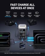 ⁦شاحن باور بانك سوليكس C300 بتيار مستمر، 288 وات ساعة لاستخدام خارجي، محطة طاقة محمولة ببطارية ليثيوم فوسفات الحديد (لايف بو4) ومولد شمسي 300 وات، لتخييم وسفر وحالات طوارئ من انكر (لا يشمل محول حائط)⁩ - الصورة ⁦2⁩