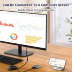 ⁦محول نوعType-C 3X1 من زيرو يدعم HDMI وUSB 3.0 مع بي دي - اتصال فائق السرعة بدقة 4K - فضي⁩ - الصورة ⁦6⁩