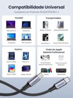 ⁦كابل USB - سي 1 متر من يوجرين (اسود)، لحاسوب محمول 100 واط⁩ - الصورة ⁦3⁩