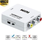 ⁦محول صوت فيديو مركب HDMI 2AV الى AV 3RCA CVBs ابيض 1080P⁩ - الصورة ⁦4⁩