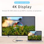 ⁦محول ZERO الإلكتروني 5 في 1 Type-C إلى HDTV + منفذي USB + منفذ شحن تايب سي + منفذ LAN - دقة عالية 4k⁩ - الصورة ⁦6⁩
