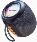 اكس-سكوت - (XS-607) مكبر صوت هايبر محمول للاستخدام الخارجي مع صوت جهوري فائق وضوء ملون - اسود وبرتقالي