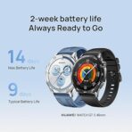 ⁦ساعة هواوي الذكية GT 5، مقاس 46 مم، شاشة AMOLED، بلوتوث، مقاومة للماء، سوار من الفلوروالاستومر الأسود، VLI-B19 .⁩ - الصورة ⁦4⁩