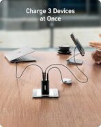 ⁦High-speed Anker 65w 3in1 Chargerشاحن من أنكر بتقنية USB، متوافق مع ماك بوك وآيباد برو والهواتف الذكية والأجهزة اللوحية، بثلاثة منافذ⁩ - الصورة ⁦5⁩
