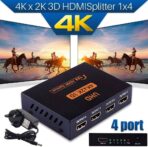 ⁦موزع بمنفذ HDMI 1.4 V1.4 الترا اتش دي، 4 اتجاهات، بدقة فائقة الدقة اتش دي سي بي 4K/2K، موزع 1x4 HDMI⁩ - الصورة ⁦9⁩