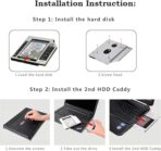 ⁦هارد كادي من الألمنيوم بسماكة 9.5 ملم (حافظة محرك الأقراص الصلبة) مع محول ساتا 3.0 لمحركات الأقراص 2.5 SSD لأجهزة اللاب توب ومحركات DVD/CD-ROM⁩ - الصورة ⁦8⁩